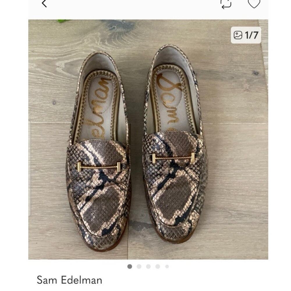 Sam Edelman Lior Brown snake skin print Women's Loafer Flats Sz 9.5 EUC mobwife